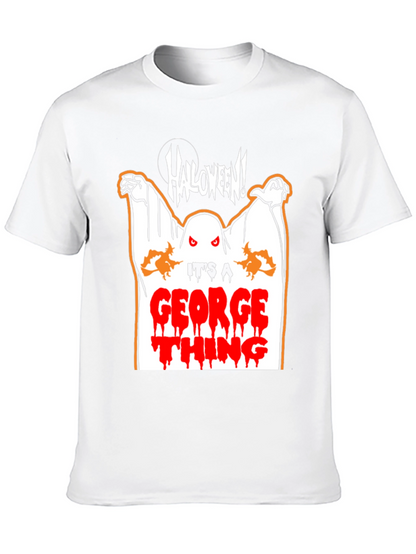 Halloween Ghost George Thing Black T-Shirt