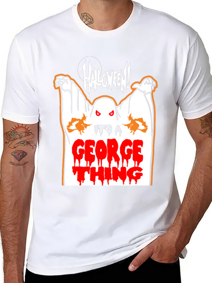 Halloween Ghost George Thing Black T-Shirt