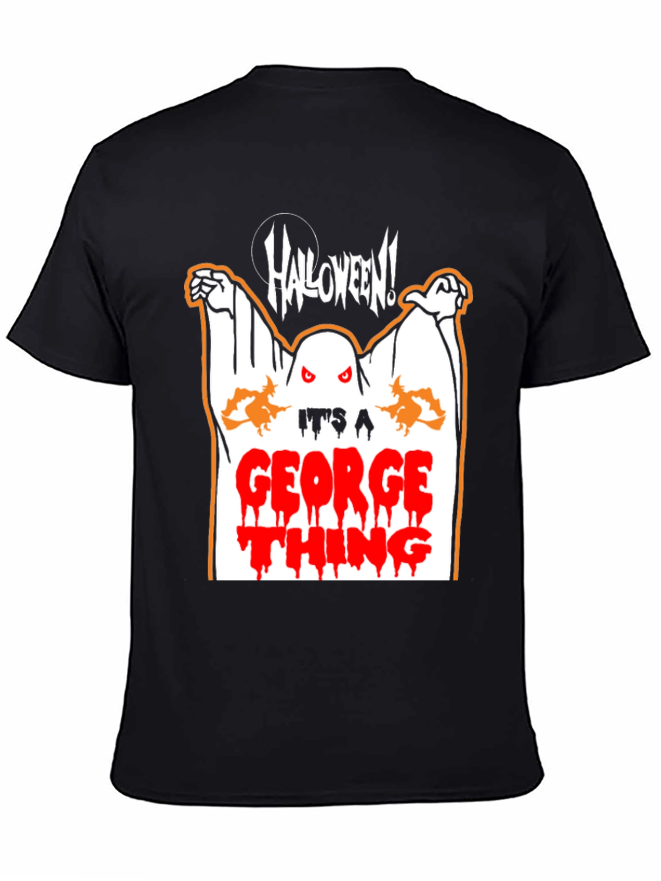 Halloween Ghost George Thing Black T-Shirt