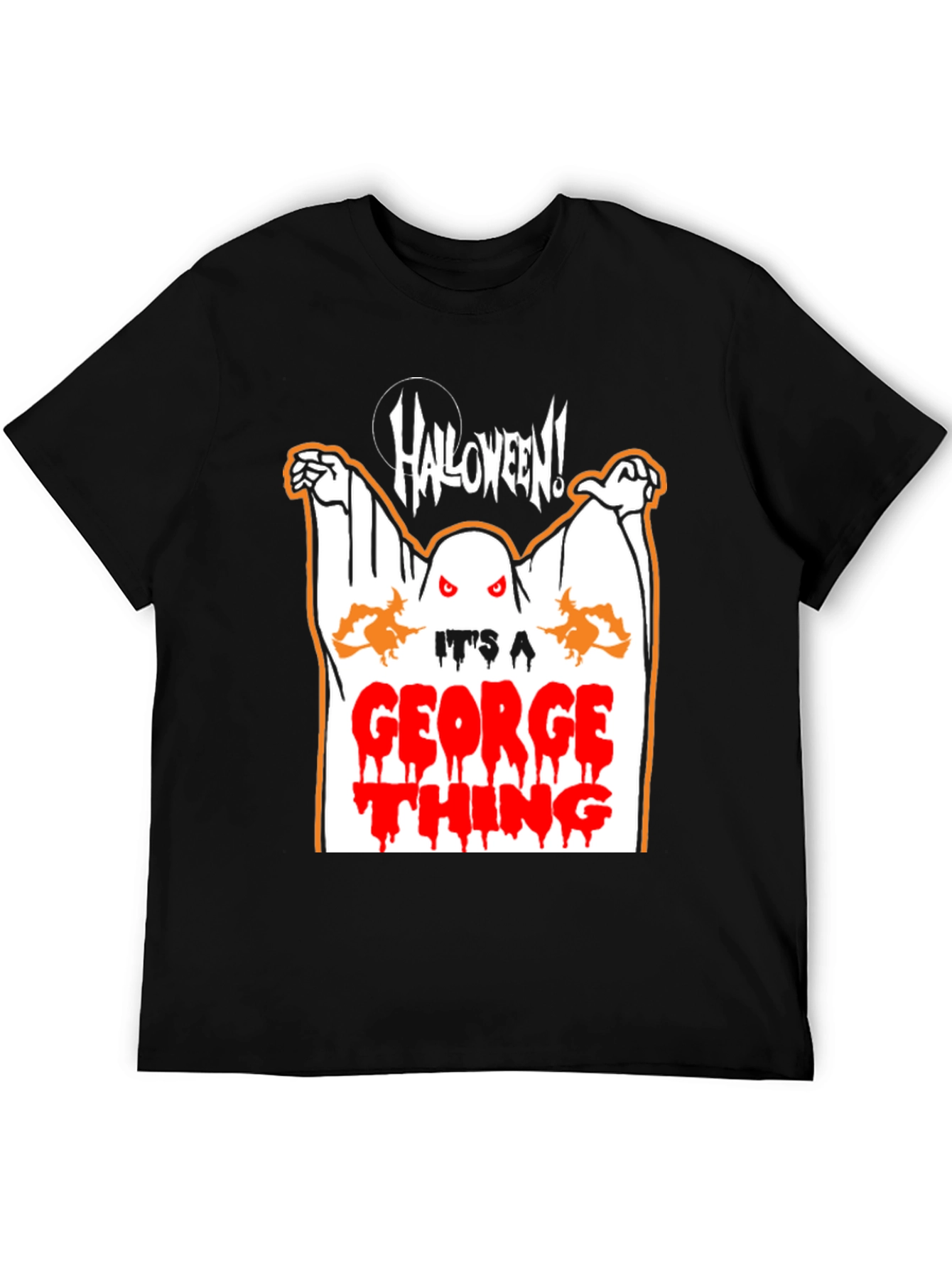 Halloween Ghost George Thing Black T-Shirt