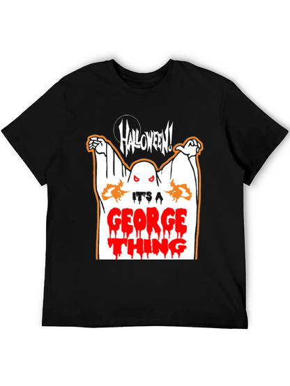 Halloween Ghost George Thing Black T-Shirt