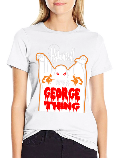 Halloween Ghost George Thing Black T-Shirt
