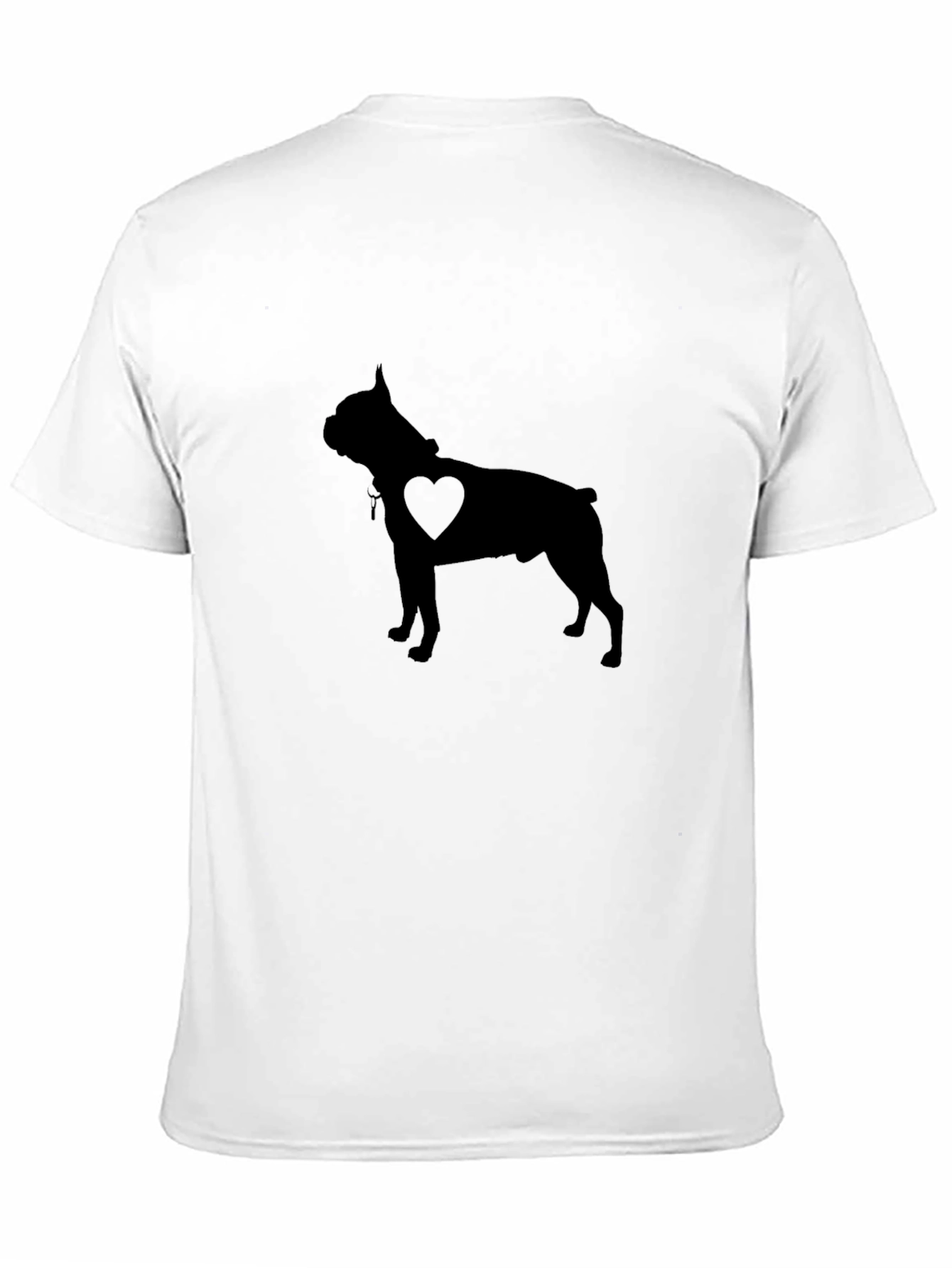 Dog Heart Silhouette Mens Black T-Shirt