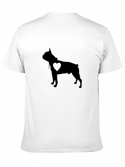 Dog Heart Silhouette Mens Black T-Shirt