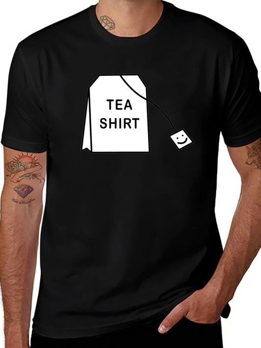 Tea Shirt Graphic T-Shirt - Black Cotton Blend