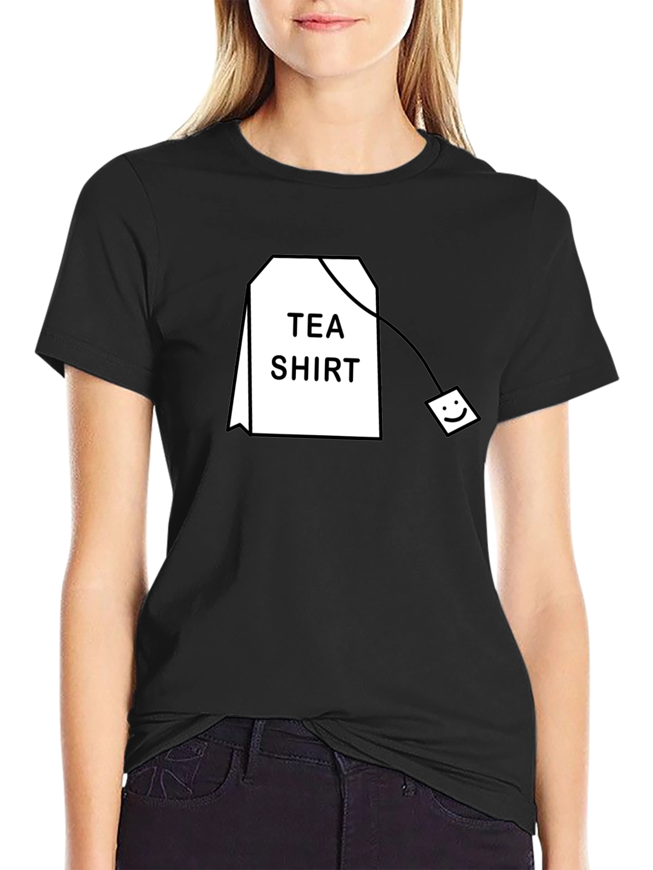 Tea Shirt Graphic T-Shirt - Black Cotton Blend