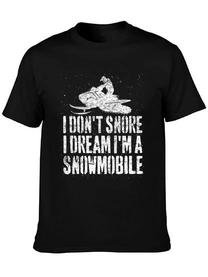 I Dont Snore Snowmobile Black T-Shirt