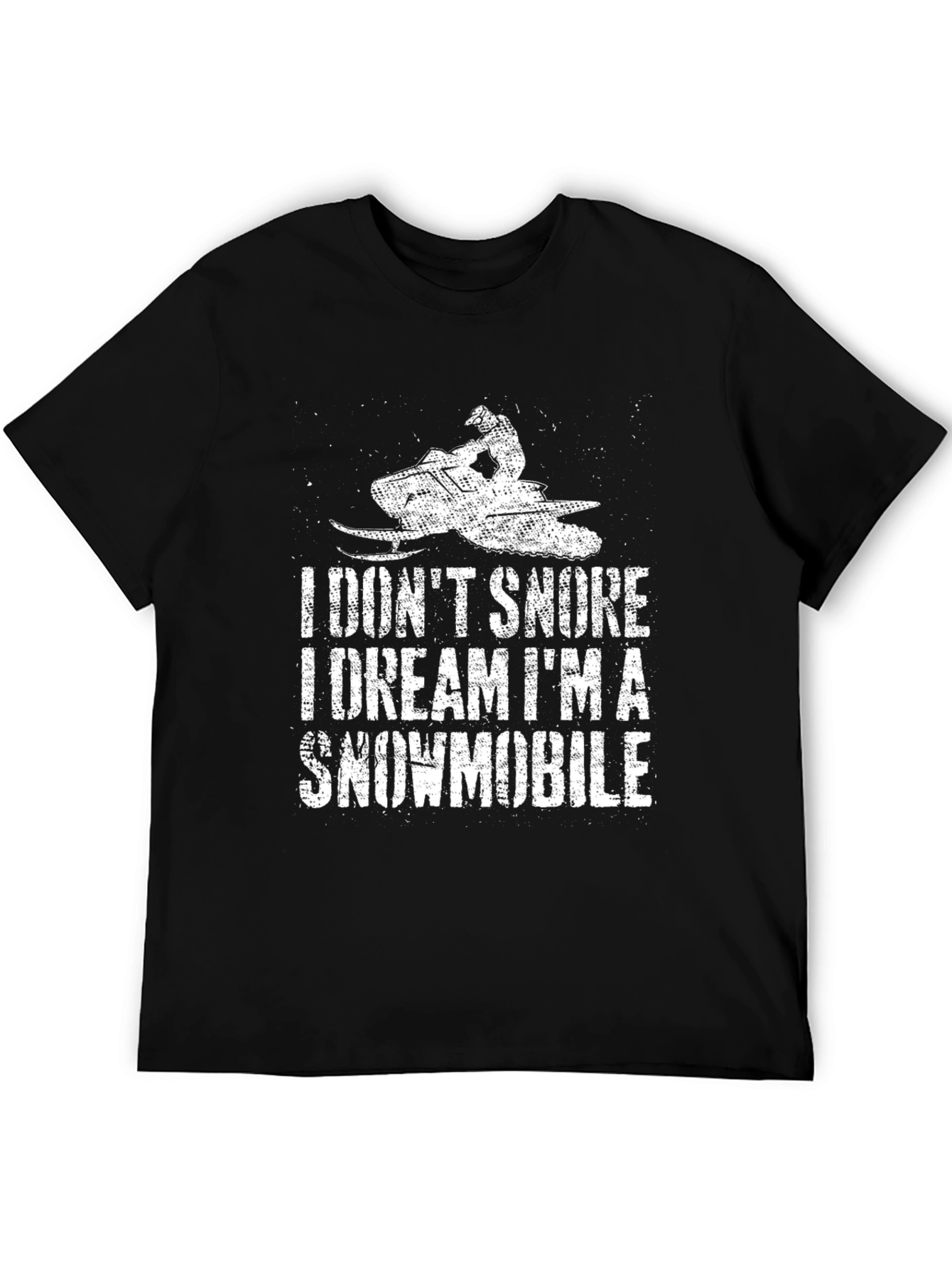 I Dont Snore Snowmobile Black T-Shirt