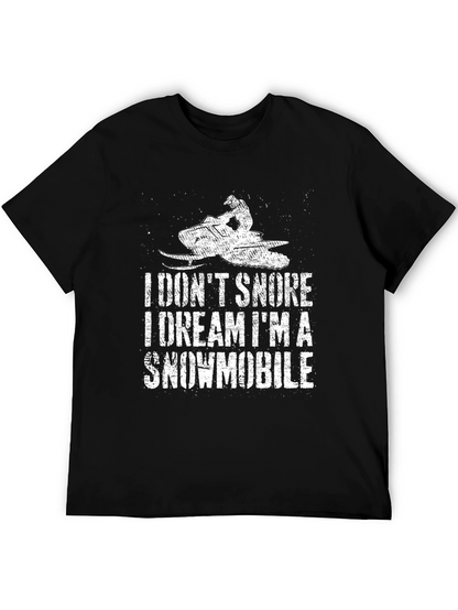 I Dont Snore Snowmobile Black T-Shirt