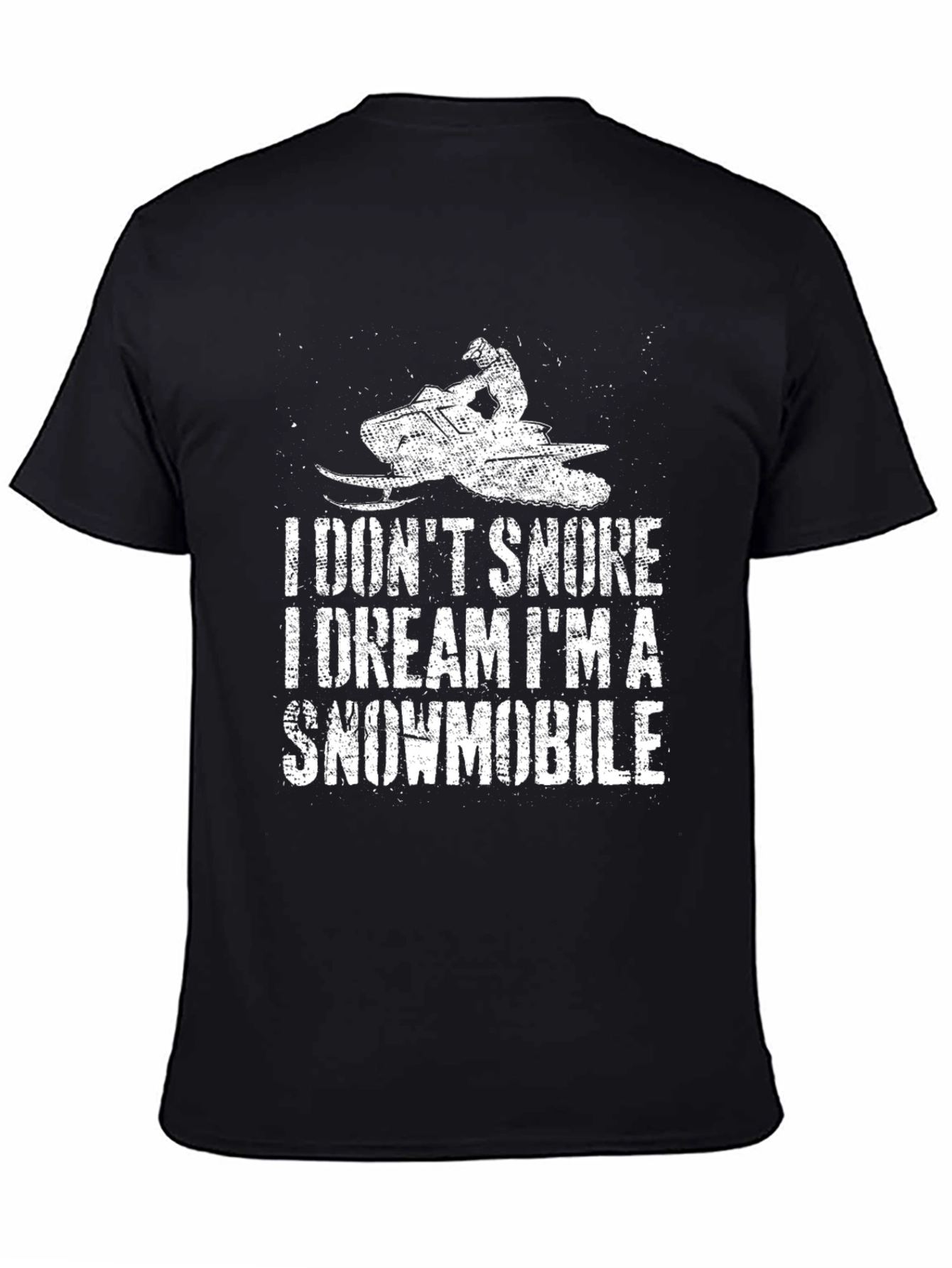I Dont Snore Snowmobile Black T-Shirt