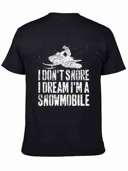 I Dont Snore Snowmobile Black T-Shirt