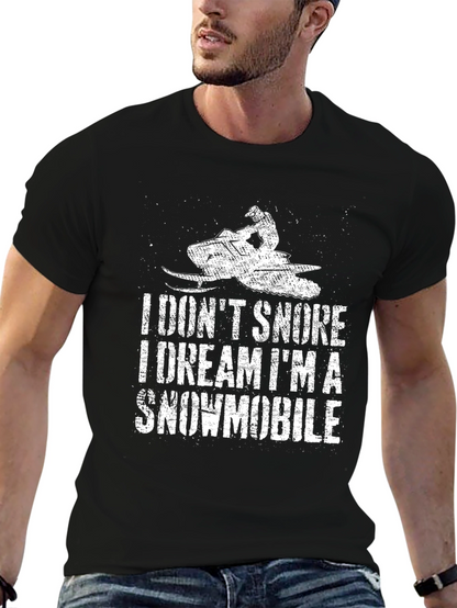 I Dont Snore Snowmobile Black T-Shirt