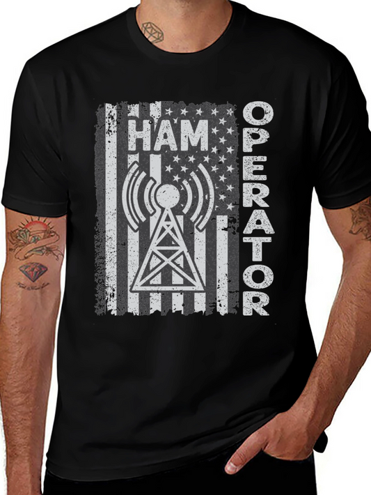 Ham Operator American Flag T-Shirt