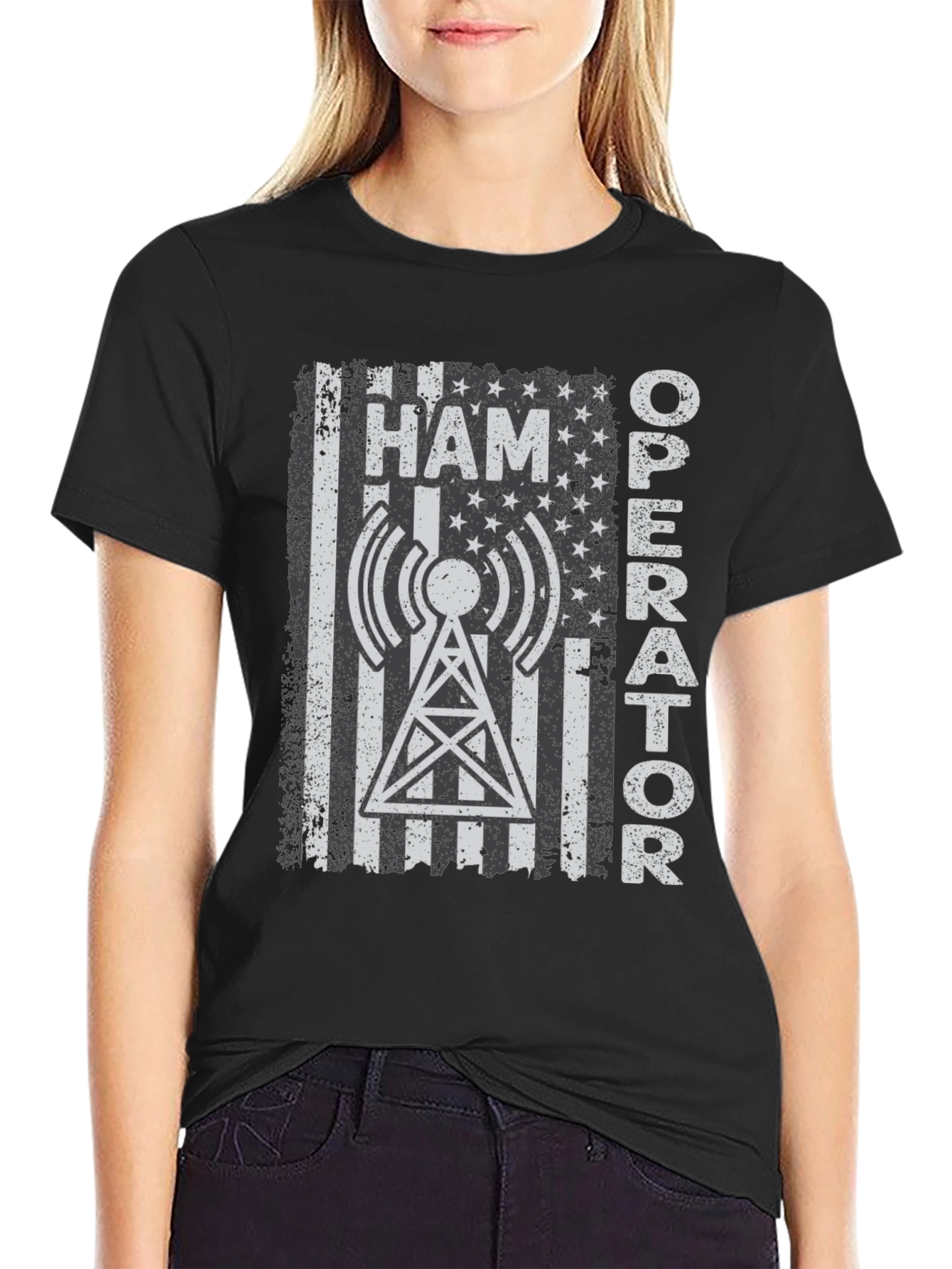 Ham Operator American Flag T-Shirt