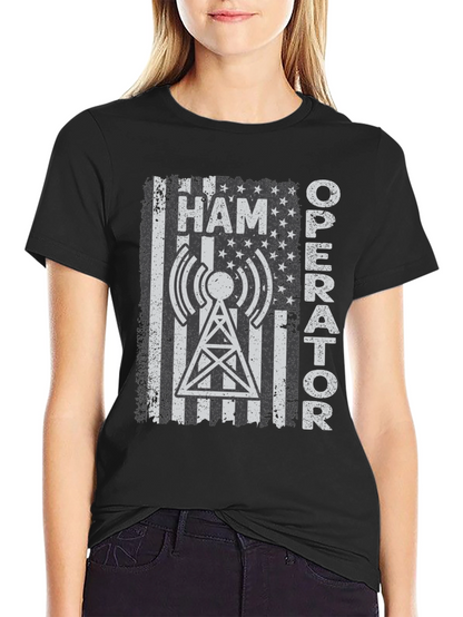 Ham Operator American Flag T-Shirt