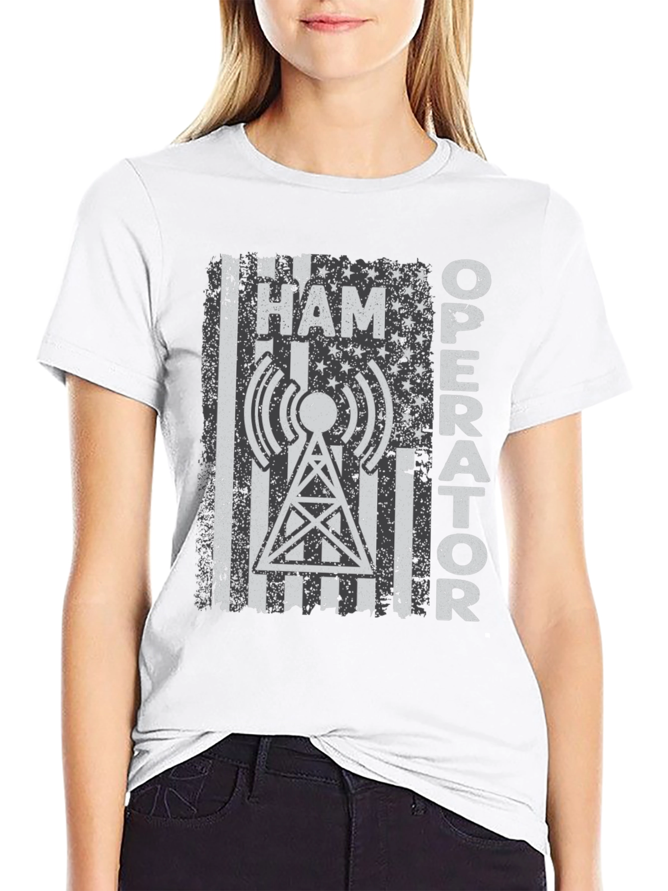 Ham Operator American Flag T-Shirt