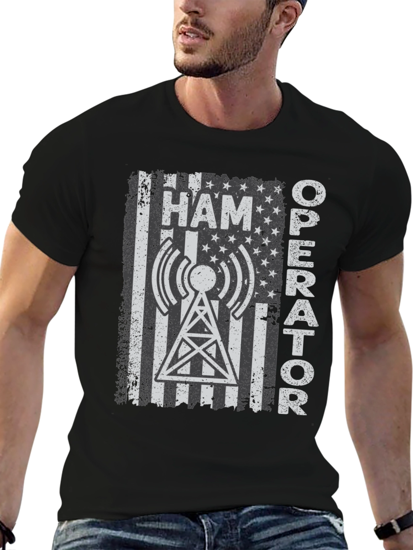 Ham Operator American Flag T-Shirt