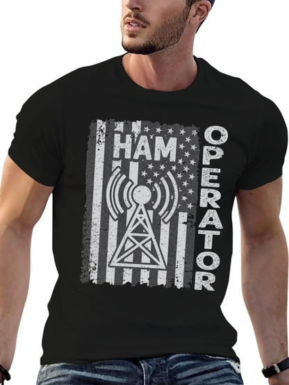 Ham Operator American Flag T-Shirt