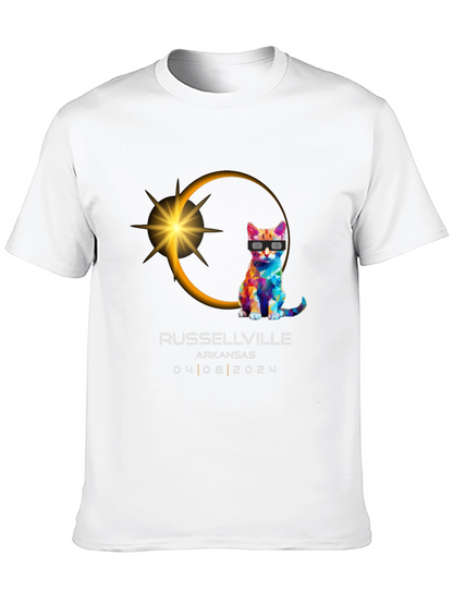 Russellville Arkansas Eclipse 2024 Cat T-Shirt