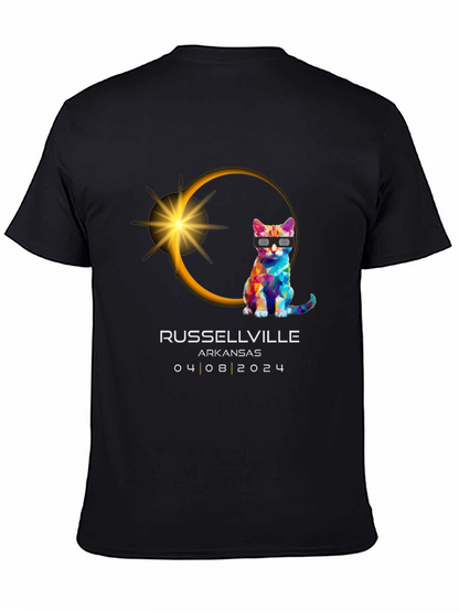 Russellville Arkansas Eclipse 2024 Cat T-Shirt