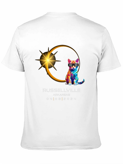 Russellville Arkansas Eclipse 2024 Cat T-Shirt
