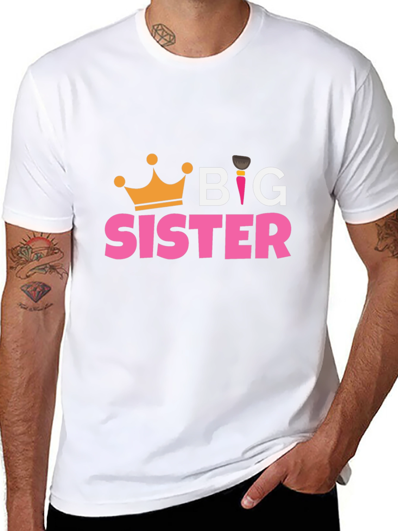 Big Sister T-Shirt - Cute Crown Design