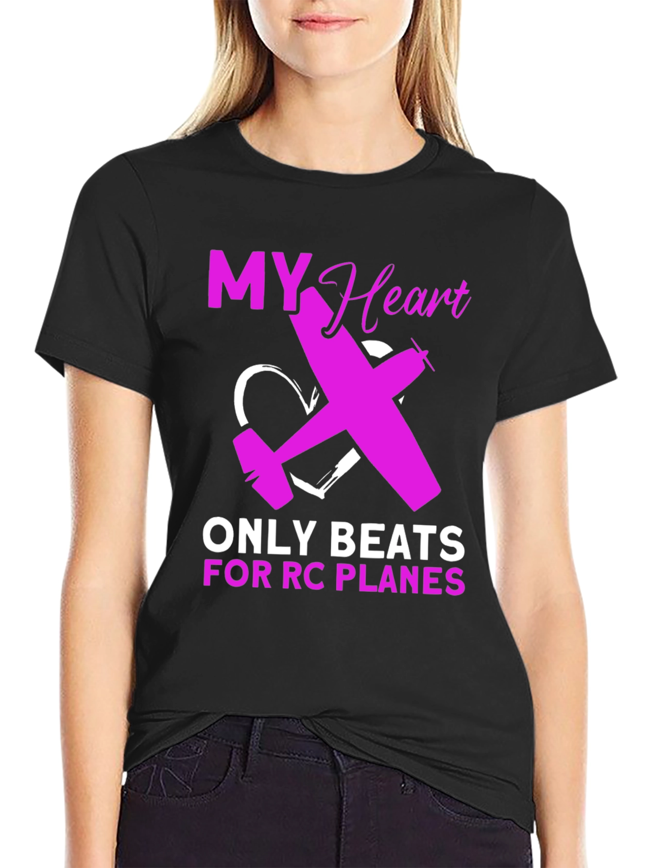 RC Plane Lover T-Shirt - Heartbeat Design