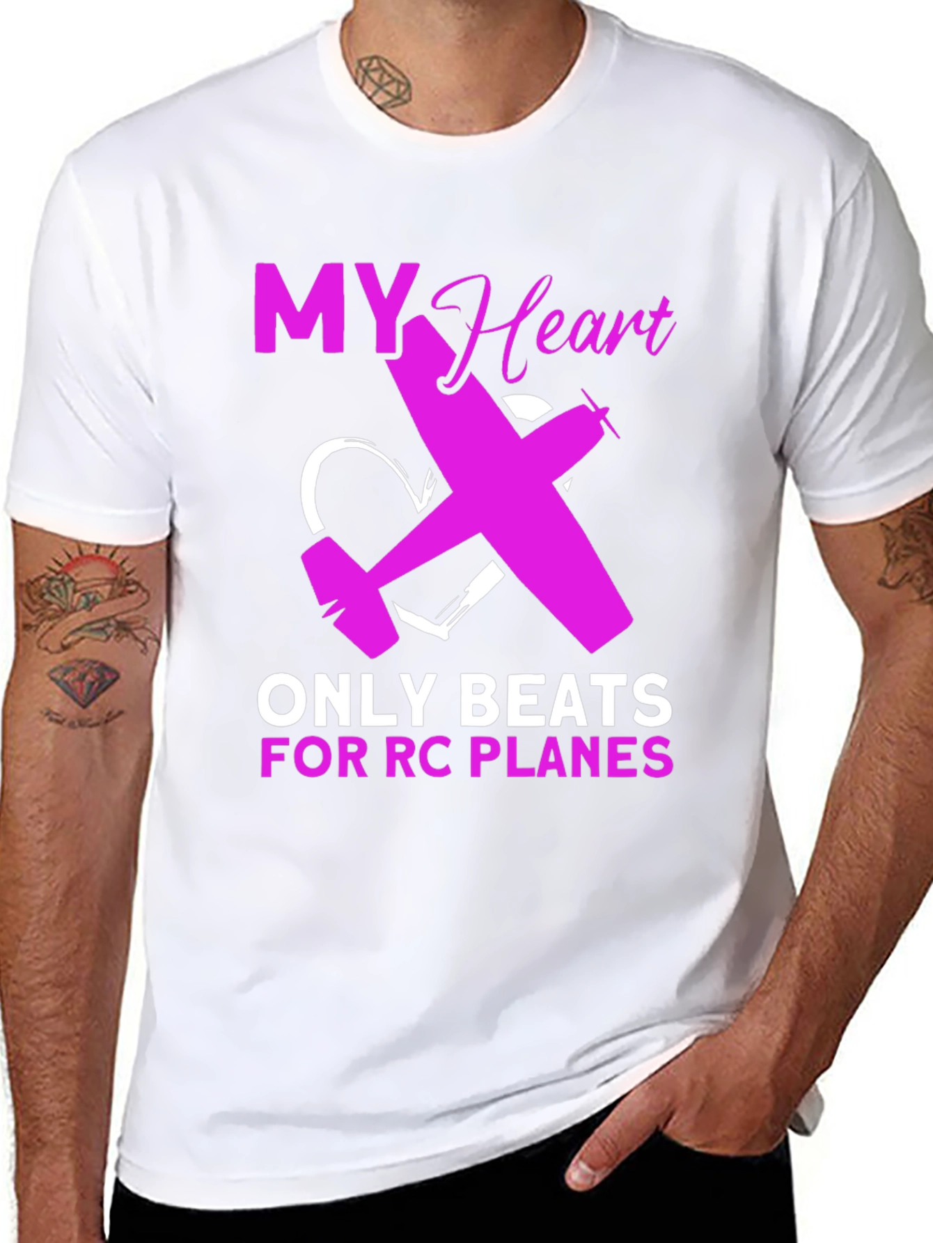 RC Plane Lover T-Shirt - Heartbeat Design