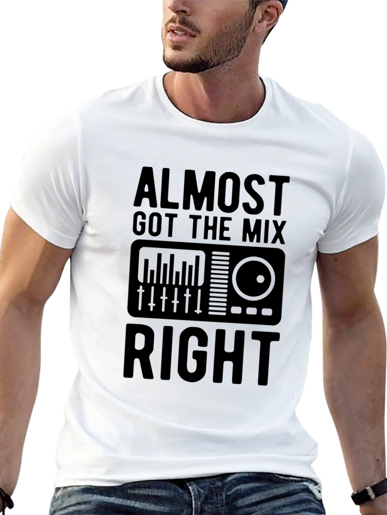 Almost Got The Mix Right Black Graphic T-Shirt
