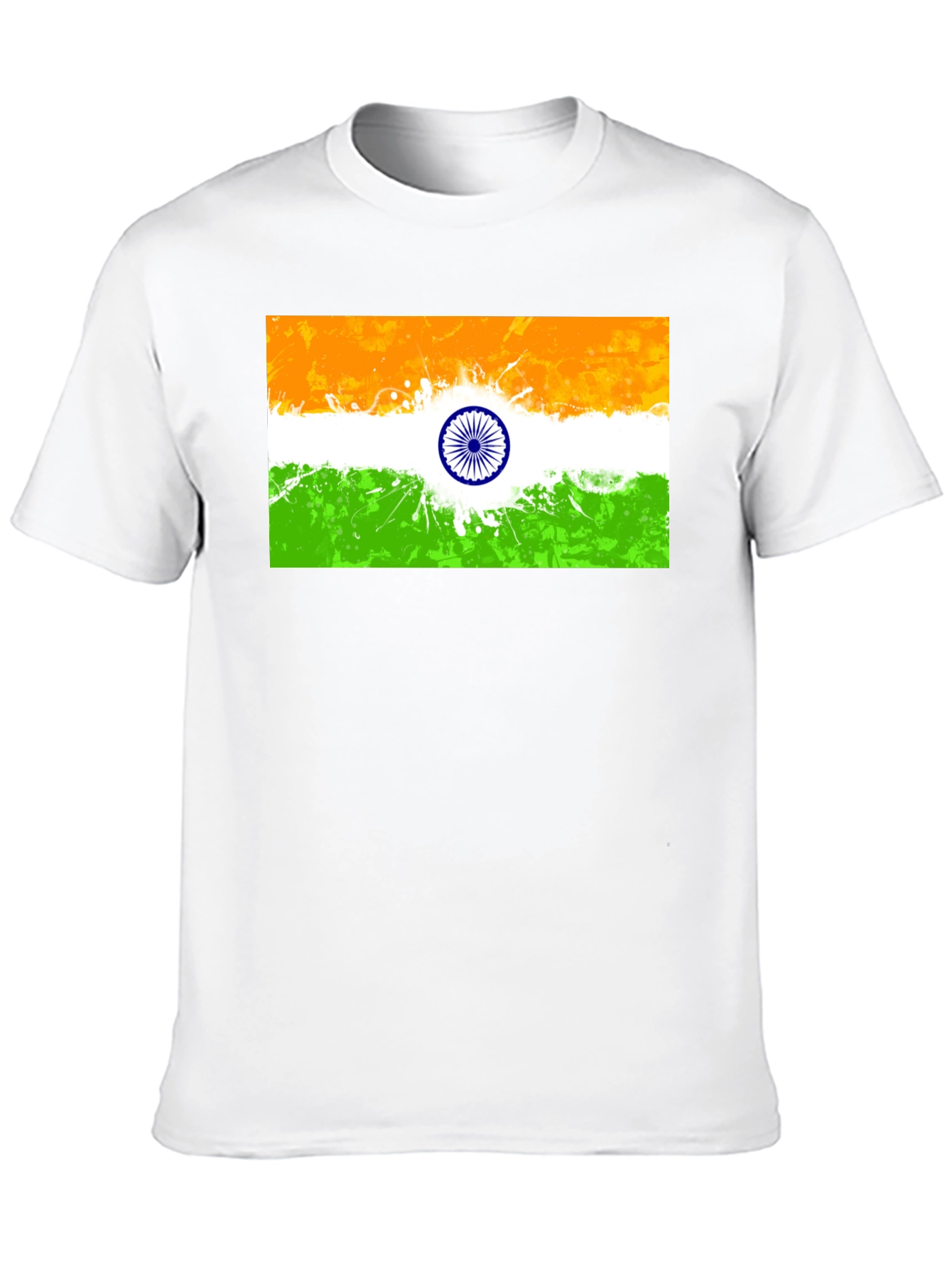 Indian Flag Graphic Print Black T-Shirt