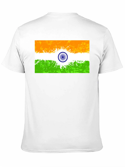 Indian Flag Graphic Print Black T-Shirt