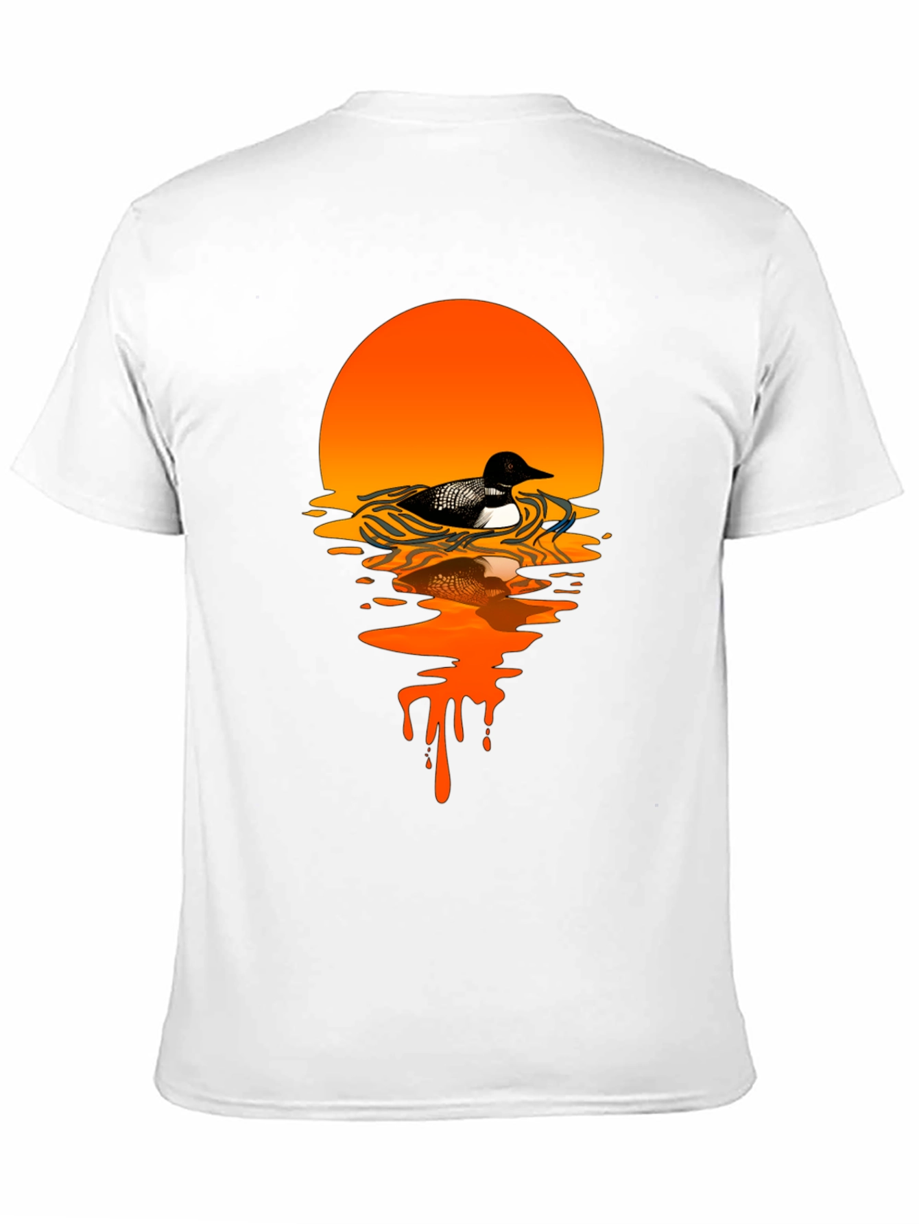 Loon Sunset Graphic T-Shirt - Black Cotton Tee
