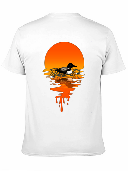 Loon Sunset Graphic T-Shirt - Black Cotton Tee