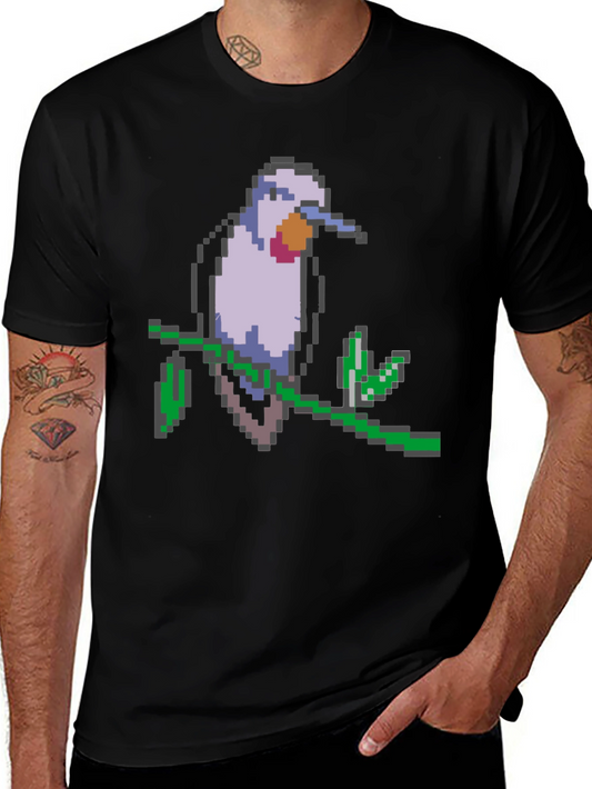 Pixel Bird Graphic Tee - Black T-Shirt