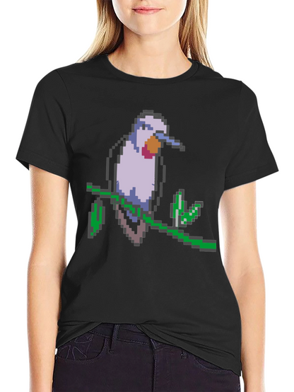 Pixel Bird Graphic Tee - Black T-Shirt