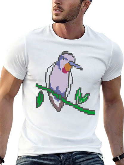 Pixel Bird Graphic Tee - Black T-Shirt