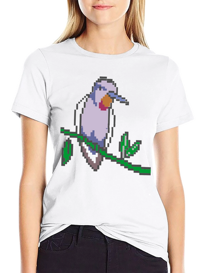Pixel Bird Graphic Tee - Black T-Shirt