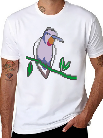 Pixel Bird Graphic Tee - Black T-Shirt