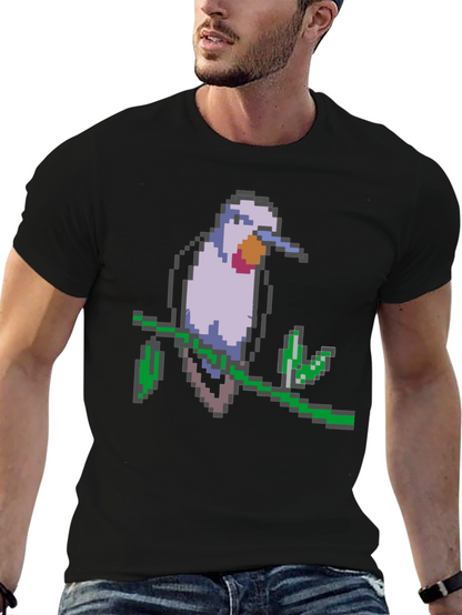 Pixel Bird Graphic Tee - Black T-Shirt
