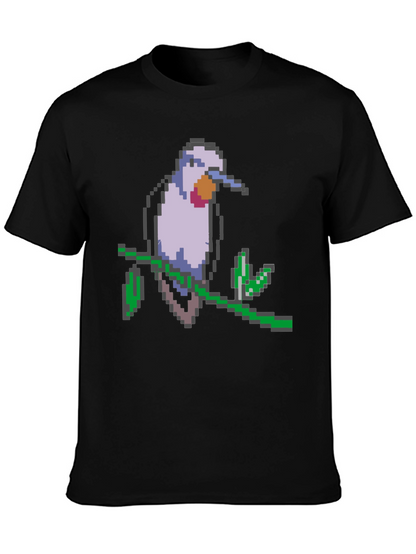 Pixel Bird Graphic Tee - Black T-Shirt