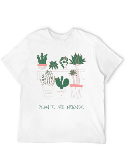 Plants Are Friends Graphic Tee - Black Cotton T-Shirt