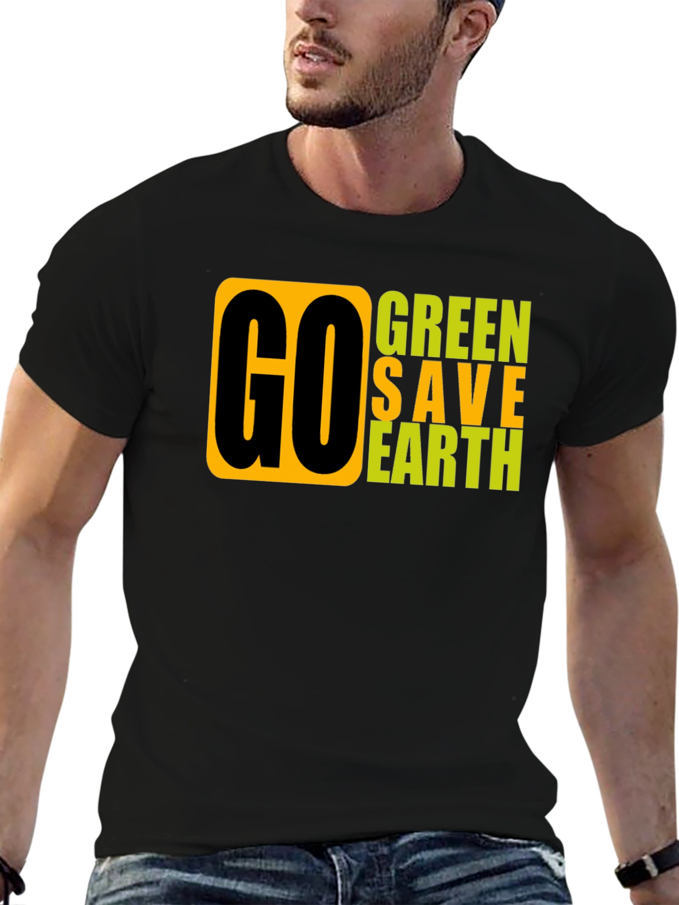 Go Green Save Earth Graphic T-Shirt