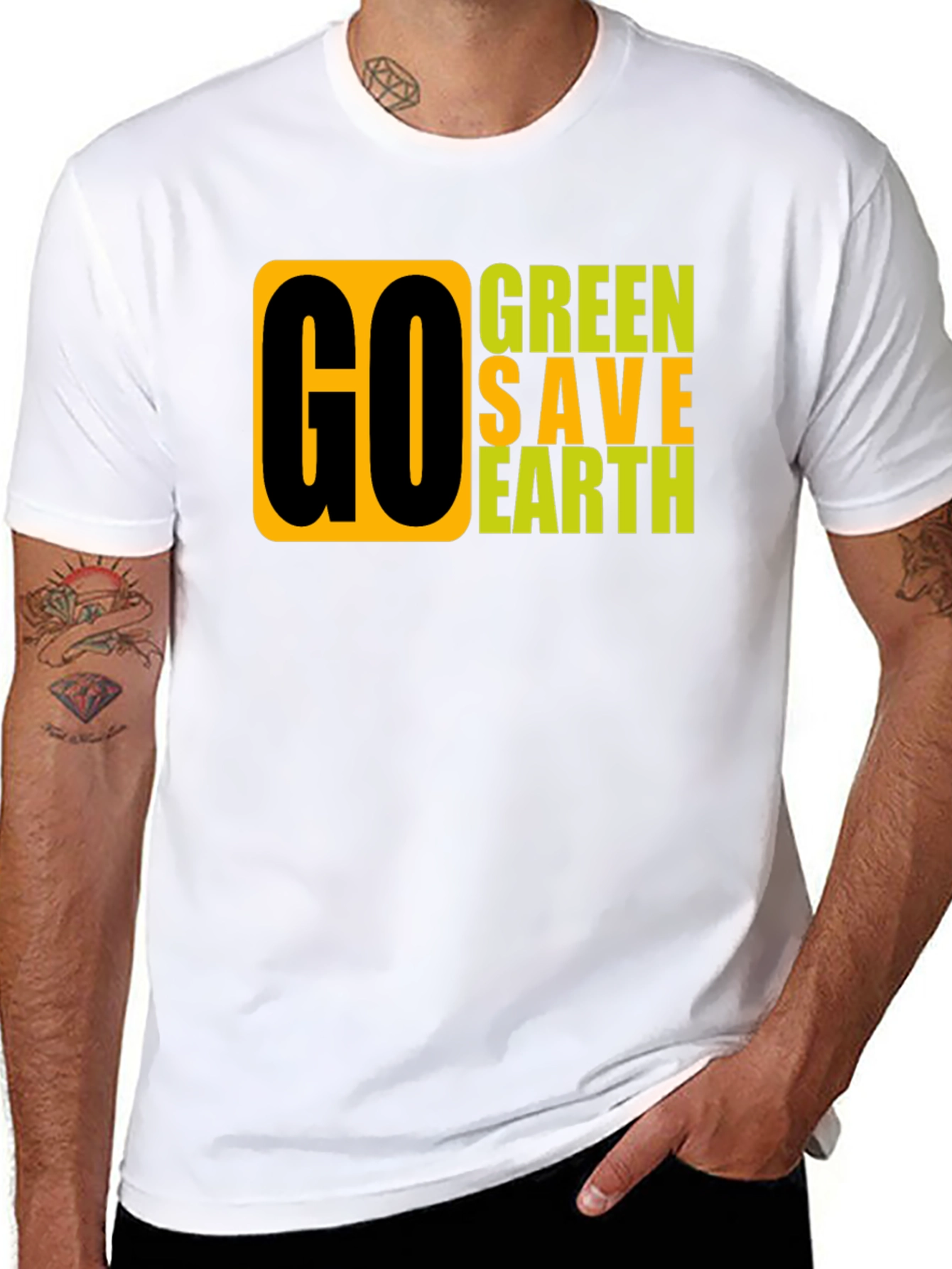 Go Green Save Earth Graphic T-Shirt