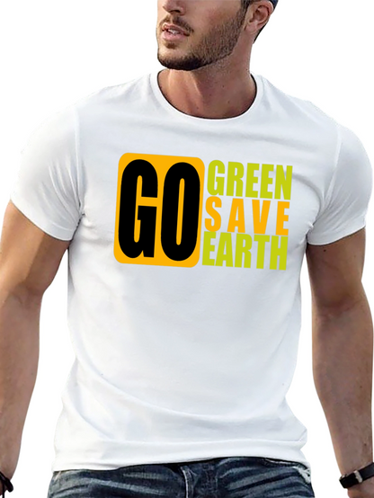 Go Green Save Earth Graphic T-Shirt
