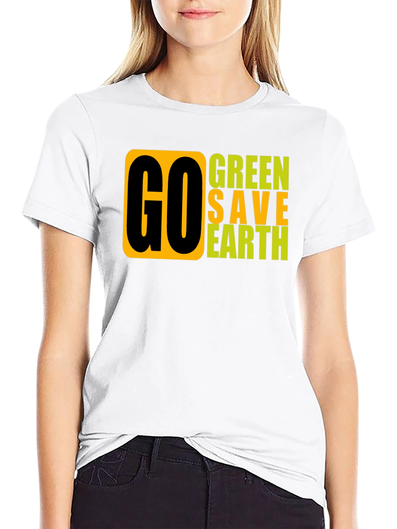 Go Green Save Earth Graphic T-Shirt