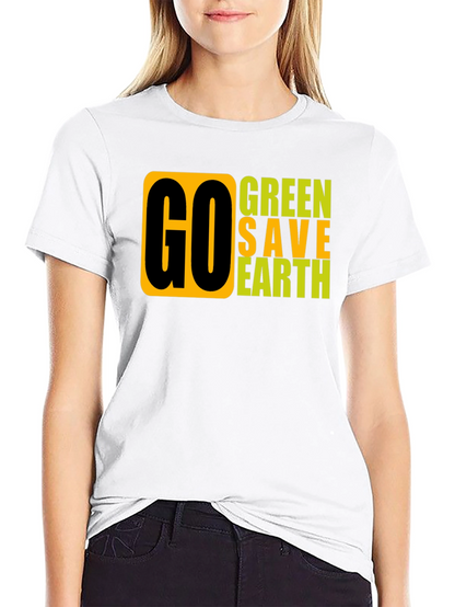 Go Green Save Earth Graphic T-Shirt