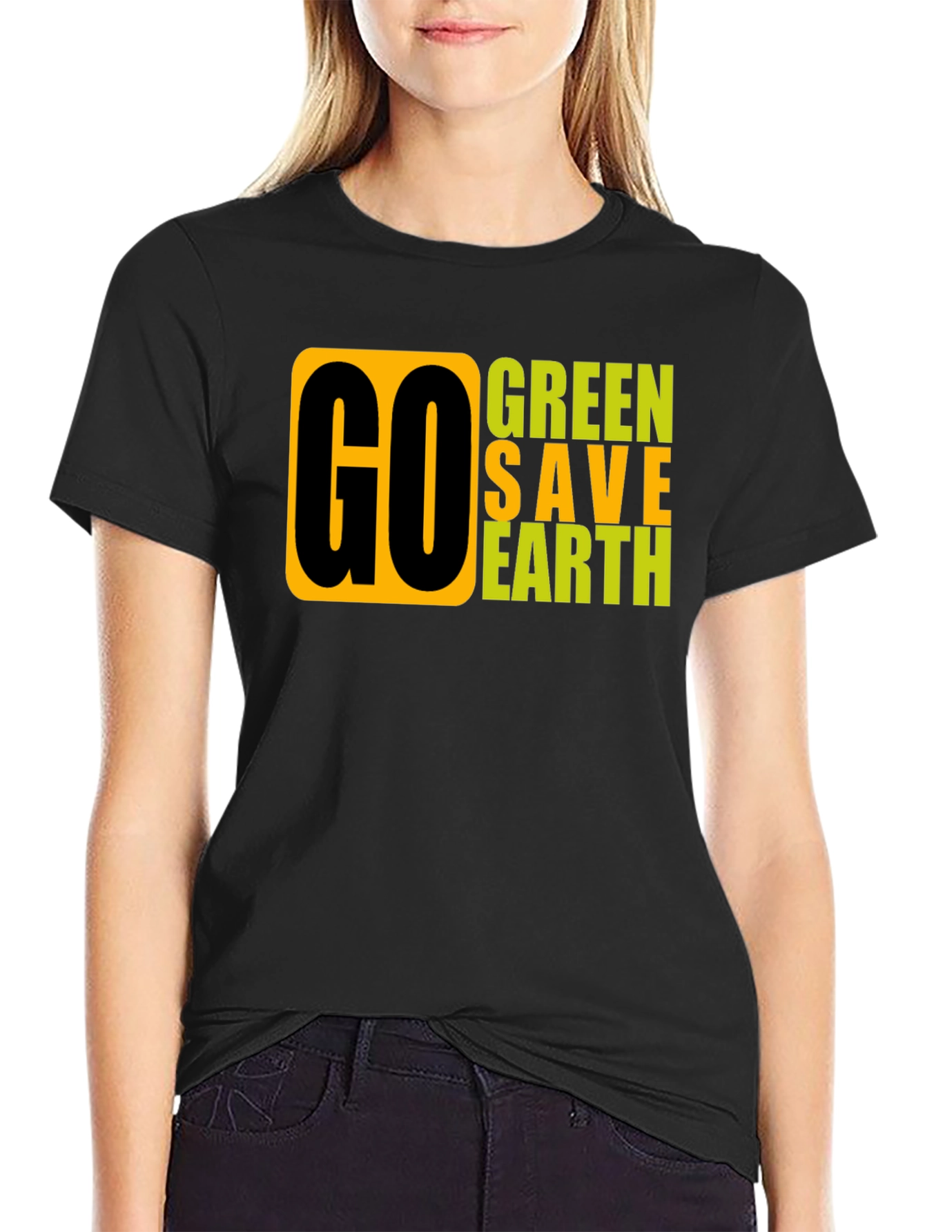 Go Green Save Earth Graphic T-Shirt