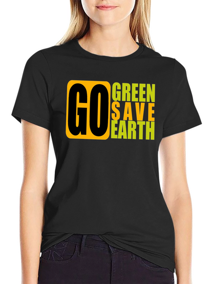 Go Green Save Earth Graphic T-Shirt