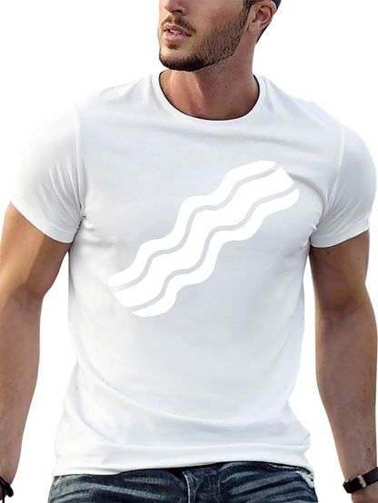 Bacon Strip Graphic Tee - Casual Black T-Shirt