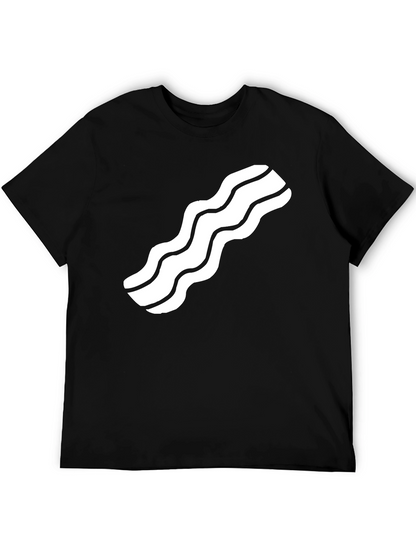 Bacon Strip Graphic Tee - Casual Black T-Shirt